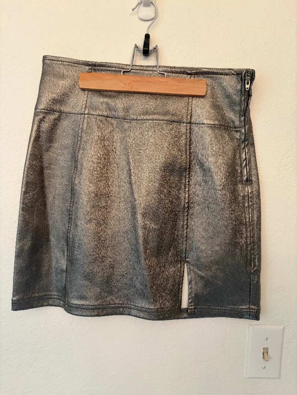 Free People metallic mini skirt
